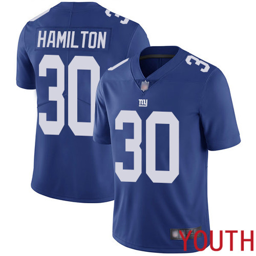 Youth New York Giants 30 Antonio Hamilton Royal Blue Team Color Vapor Untouchable Limited Player Football NFL Jersey